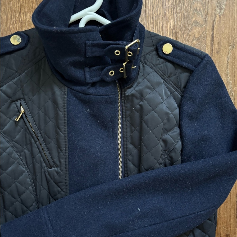 French Connection Navy and Black Pea Coat